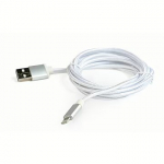 Gembird Cotton Braided, USB-A to Lightning, 1.8m CCB-mUSB2B-AMLM-6-S