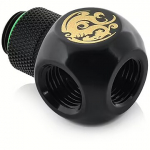 Bitspower G1/4" Matt Black Q-Rotary IG1/4"X3 Extender BP-MBQR-C