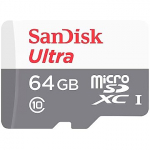 Sandisk Ultra, microSDXC, 64GB, UHS-I, U1, V10 +Adapter SDSQUNR-064G-GN6TA