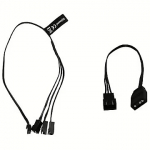 Alphacool Digital RGB LED y-cable 3-times with JST male connector 30cm, Black 18601