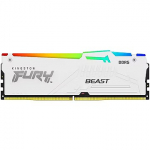 Kingston FURY Beast RGB White (Intel XMP), DDR5, 16GB, 5200MT/s, CL40, Kit of 2 KF552C40BWAK2-16