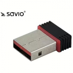 Savio CL-43 Wireless Wi-Fi Adapter (USB 2.0, Wireless, 150Mbps, IEEE 802.11b/g/n) CL-43