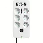 Eaton PB6UF Protection Box, 6 sockets + USB, White PB6UF