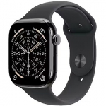 Apple Watch Series 11, GPS + Cellular, Slate Titanium, Black Sport Band (M/L) - 42mm MF8T4MP/A