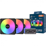 Montech GF120R V2 ARGB, Reverse Blade, 3 Pack, Black GF120R V2 ARGB PWM 3I1 (B)