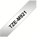 Brother TZE-M921 LAMINATED TAPE 9MM X 8M BLACK ON MATTE SILVER TZEM921