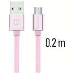 Swissten USB-A to Micro USB, 0.2m SW-QU-MICR-USB-0.2-RG