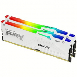 Kingston FURY Beast RGB White (EXPO + XMP), DDR5, 32GB, 6000MT/s, CL30, Kit of 2 KF560C30BWEAK2-32