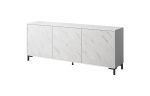 MARMO 3D chest of drawers 200x45x80,5 cm white matt/marble white | MARMO KOM200 BI | 5903815006937