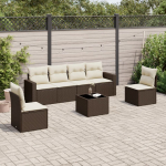 vidaXL 7-osaline aiam&ouml;&ouml;bli komplekt patjadega, Brown | 3251160 | 8721102301353