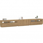 vidaXL Szafka pod TV z oświetleniem LED, dąb artisan, 300x35x40 cm | 3329170 | 8721158760647