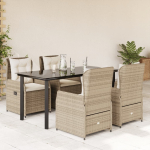 vidaXL 5-osaline aiam&ouml;&ouml;bli komplekt patjadega, beige, pol&uuml;rotang | 3262892 VidaXL | 8721102393181