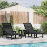 vidaXL Leżaki słoneczne 2 szt. Black 162x53x98,5 cm HDPE | 3335852 | 8721158902375