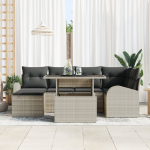 vidaXL Light grey 7-osaline aiam&ouml;&ouml;bli komplekt pol&uuml; rattanist patjadega | 3357415 | 8721288376183