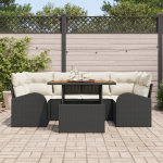 vidaXL 7-częściowy zestaw sof ogrodowych z poduszkami Black polirattan | 3358273 | 8721288384768