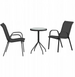 vidaXL Zestaw Bistro Ogrodowego 3 pcs Black Stal Lumarko! | 42003978 VidaXL | 8721158892164