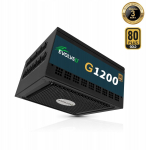 Toiteplokk Evolveo EVOLVEO G1200, 1200W, 80+ GOLD, ATX 3.1, aPFC, 140 mm ventilaator, t&auml;ielikult modulaarne, 3-aastane garantii, Black | G1200-BK | 8595683206228