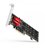 PCEM2-ND Kontroler PCIe x 8, 2x slot M.2 NVMe M-key RAID wsparcie dla płyt bez bifurkacji, w zestawie, SP & LP | PCEM2-ND | 8595247906717