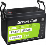 Green Cell Green Cell CUBE Akumulator LiFePO4 200Ah 12.8V 2560Wh Litowo-Żelazowo-Fosforanowy do Kampera, Paneli solarnych, Foodtrucka | LFPGC12V200AH | 5904326374812
