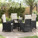 vidaXL 5-osaline aiam&ouml;&ouml;bli komplekt patjadega Black PE rattan | 3380366 | 8721288652867