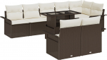 vidaXL 9-osaline aiam&ouml;&ouml;bli komplekt patjadega Brown pol&uuml;rotangist | 3348304 | 8721158984180