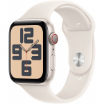 APPLE Watch SE GPS + Cellular 44mm Starlight Aluminium Case with Starlight Sport Band - S/M | MXGT3QF/A | 195949650352