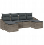 vidaXL S&ouml;&ouml;gitoa komplekt 6-osaline koos patjadega Grey pol&uuml;rattan | 3355498 | 8721288357694