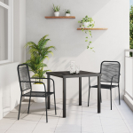 vidaXL 3-osaline aiam&ouml;&ouml;bli komplekt must puuvillane n&ouml;&ouml;r ja teras | 3379156 | 8721288640833