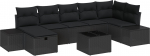 vidaXL 8-osaline aiam&ouml;&ouml;bli komplekt pol&uuml;rotangist koos patjadega Black | 3359412 | 8721288396150