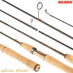 Mak&scaron;ķerkāts AKARA &laquo;GOLD TROUT TX-40&raquo; 672UL  2X, gredzeni Fuji Torzite(saliek., 2,0 m, oglekļ&scaron;ķ., tests: 0,5-5 g) | GT672UL-200