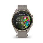 Viedpulksteni Garmin Approach S72 &ndash; 43 mm Soft Gold/Blush Pink Titanium Bezel with French Grey/Blush Pink ComfortFit Fabric Band | 010-04147-04 | 753759379797
