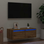 vidaXL TV-kapp LED-valgustusega, oak artisan, 75x35,5x25 cm | 860237 | 8721158663504
