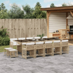 vidaXL 15-osaline aiam&ouml;&ouml;bli komplekt koos patjadega, beež, PE rattan | 3211714 | 8721012301726