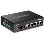 TRENDnet t&ouml;&ouml;stuslik l&uuml;liti 6 pordiga Gbit IP30 DIN-r&ouml;&ouml;bas Metall | TI-G62 | 0710931160345