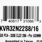 Pamięć DDR4 16GB/3200 (1*16GB) CL22 DIMM 1Rx8 | KVR32N22S8/16 | 0740617310863