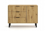 SCANDI 1D3S SLIM OAK ARTISAN CHEST OF DRAWERS | M-MP-K-SCA-1D3S/SLIM-ART | 5900354140399
