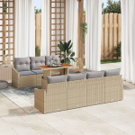 vidaXL 8-osaline aiam&ouml;&ouml;bli komplekt koos patjadega Beige pol&uuml;rotang Akatsia | 3349797 | 8721158999115