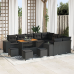 Aiatoolide komplekt vidaXL 13 osa padjadega Black pol&uuml;rotang akatsia, s&ouml;&ouml;gitoakomplekt vidaXL 4 osa padjadega Black pol&uuml;rotang akatsia | 3363999 | 8721288441188