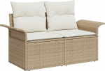 vidaXL 6-osaline aiam&ouml;&ouml;bli komplekt pol&uuml;rotangist koos patjadega Beige | 3358073 | 8721288382764