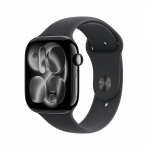 Apple Watch Series 11 GPS 46mm Aluminium Geh&auml;use DiamantBlack mit Sport Band Black- M/L | MEUX4ZR/A | 0195950631838