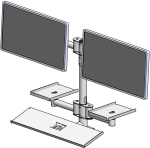 Seinakinnituspost kahepoolse Ergonomic Solutions | Wall mounted pole with dual | 5715063176450