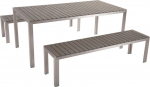 Beliani Zestaw ogrodowy st&oacute;ł i 2 ławki szary NARDO | 10585 | 4260580930647