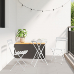 3-osaline kokkupandav Bistro komplekt vidaXL White teras | 42002968 | 8721158843074