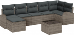 vidaXL Zestaw 7 częściowych mebli ogrodowych z poduszkami Black polirattan | 3346139 | 8721158957252