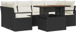 vidaXL Zestaw 7-częściowy sof ogrodowych z poduszkami Black polirattan | 3358399 | 8721288386021