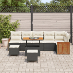 9-osaline vidaXL aiam&ouml;&ouml;bli komplekt koos patjadega Black pol&uuml;rotang Akaatsia | 3365275 | 8721288453945
