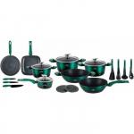 Zilner KLAASIST KATTEGA MARMORVIIMENDUSEGA POTTIDE KOMPLEKT 21-OSALINE ZILNER EMERALD NOIR ZL-8542 | ZL-8542 | 5903784085421