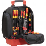 Wiha Werkzeugrucksack electric Set (Black/rot, 27-teilig, mit Rucksack) | 45528 | 4010995455286