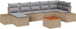 vidaXL 8-osaline aiam&ouml;&ouml;bli komplekt koos patjadega Beige pol&uuml;rotang Akatsia | 3356656 | 8721288369277