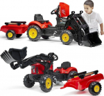Falk Traktorek Supercharger Red Otwierana Maska z Przyczepką + Łyżka | 3016202030131 | 3016202030131